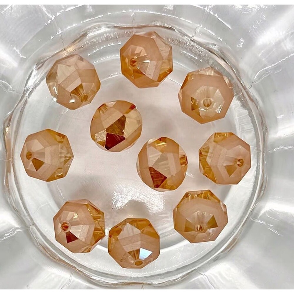 10pcs Beads for Jewelry #21560 Taupe Faceted Glass Beads -7 sets left